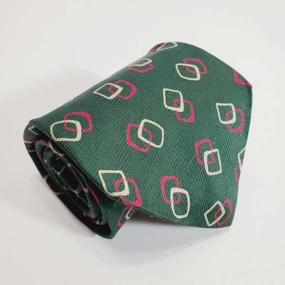 Polo Ralph Lauren Other - Polo Ralph Lauren Green Geometric Pattern Men's Silk Neck Tie 57x4"